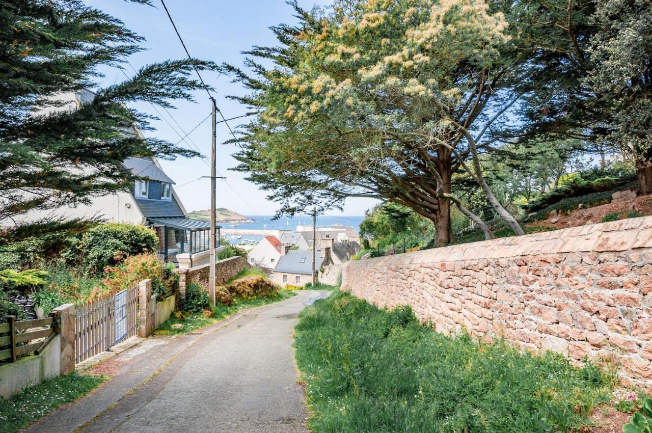 Vue Mer Cote De Granit Rose En Bretagne 트레뵈르덴 외부 사진